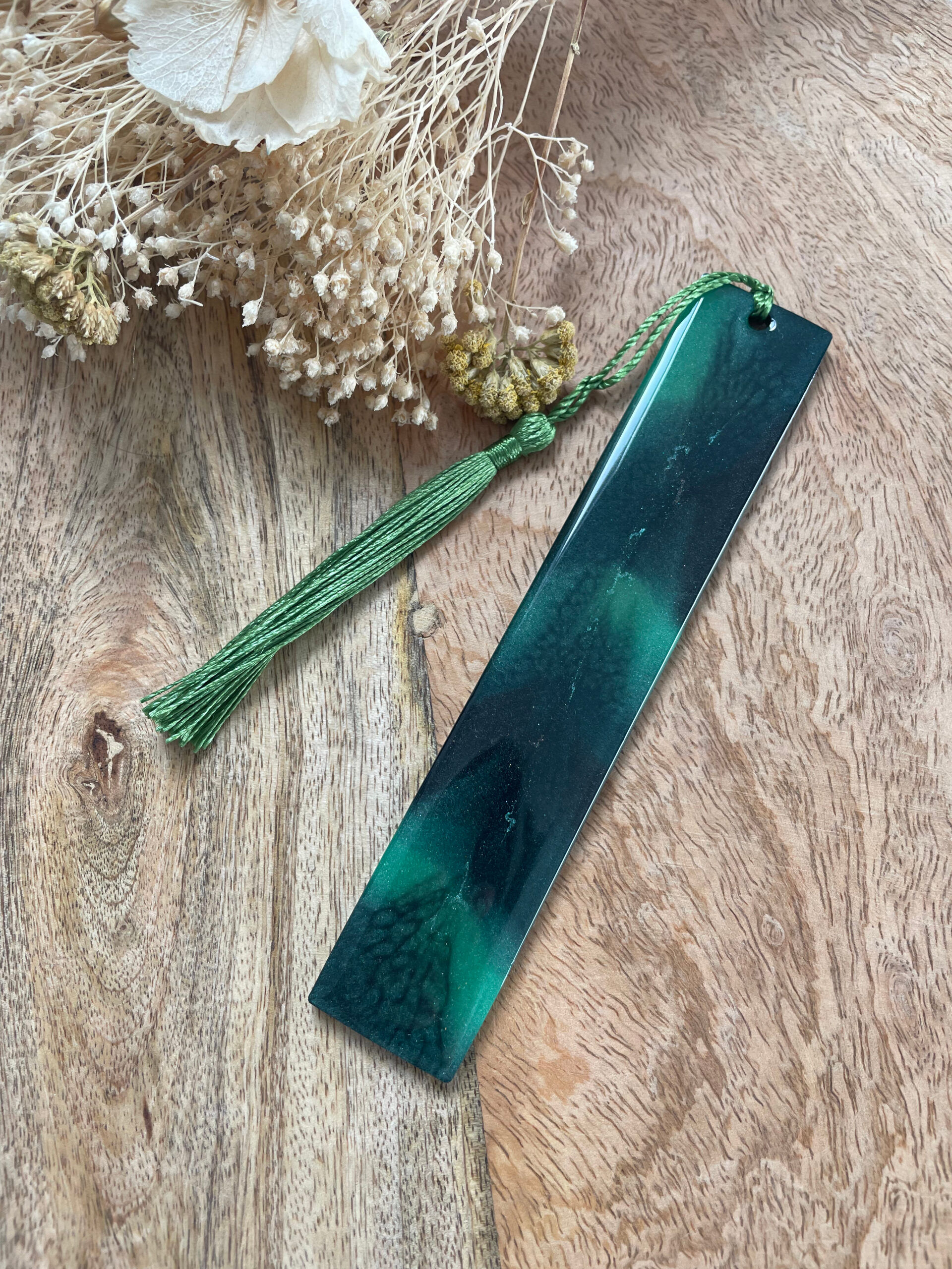 Marque-page en résine époxy · Persian Green